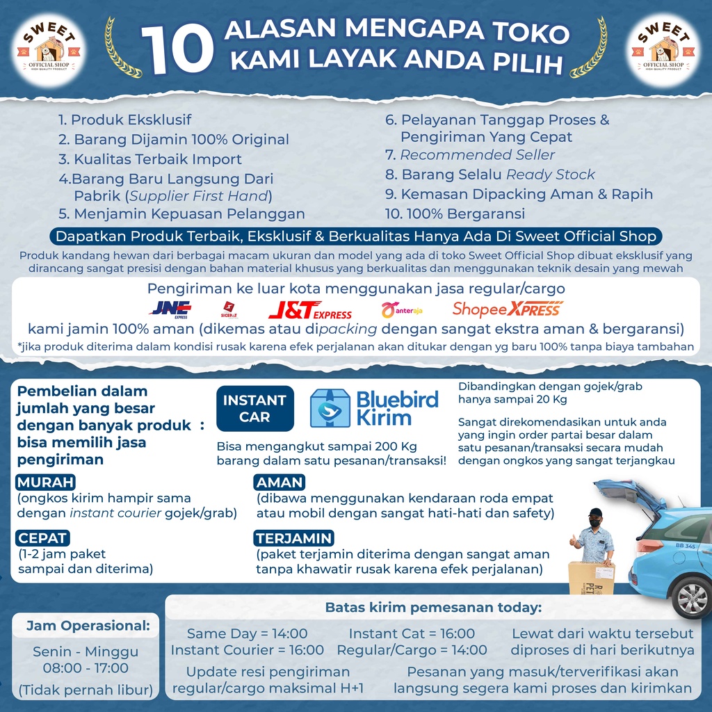 KANDANG KUCING BESI LIPAT SIZE M 40x30x30 -VALUE SERIES- IMPORT HIGH QUALITY - BEST PET CAGE KELINCI-2