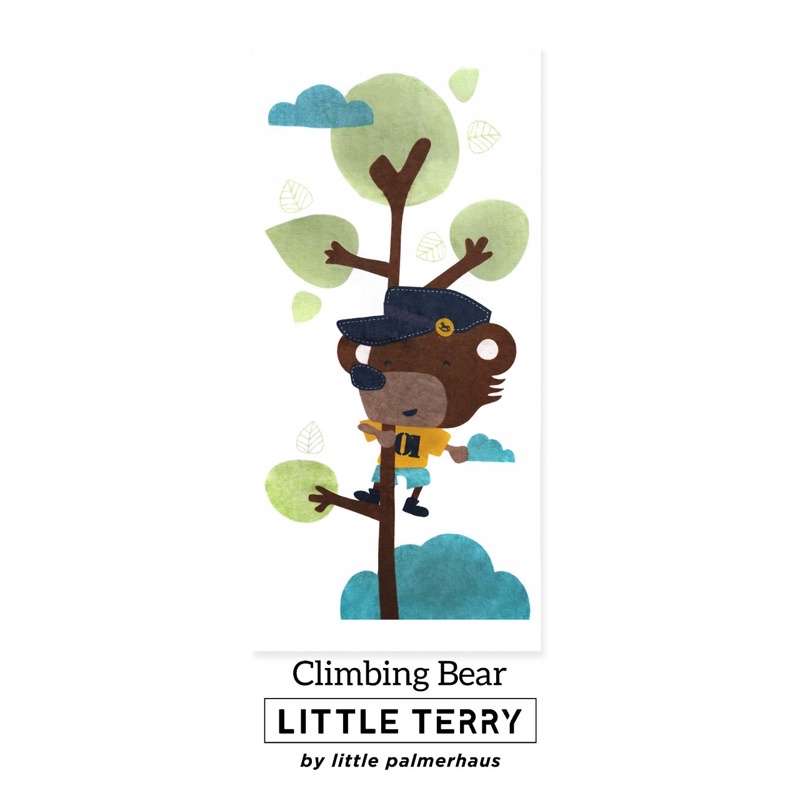 Little Palmerhaus LITTLE TERRY Baby TOWEL / Handuk Anak / Handuk Gambar Bayi-Climbing Bear