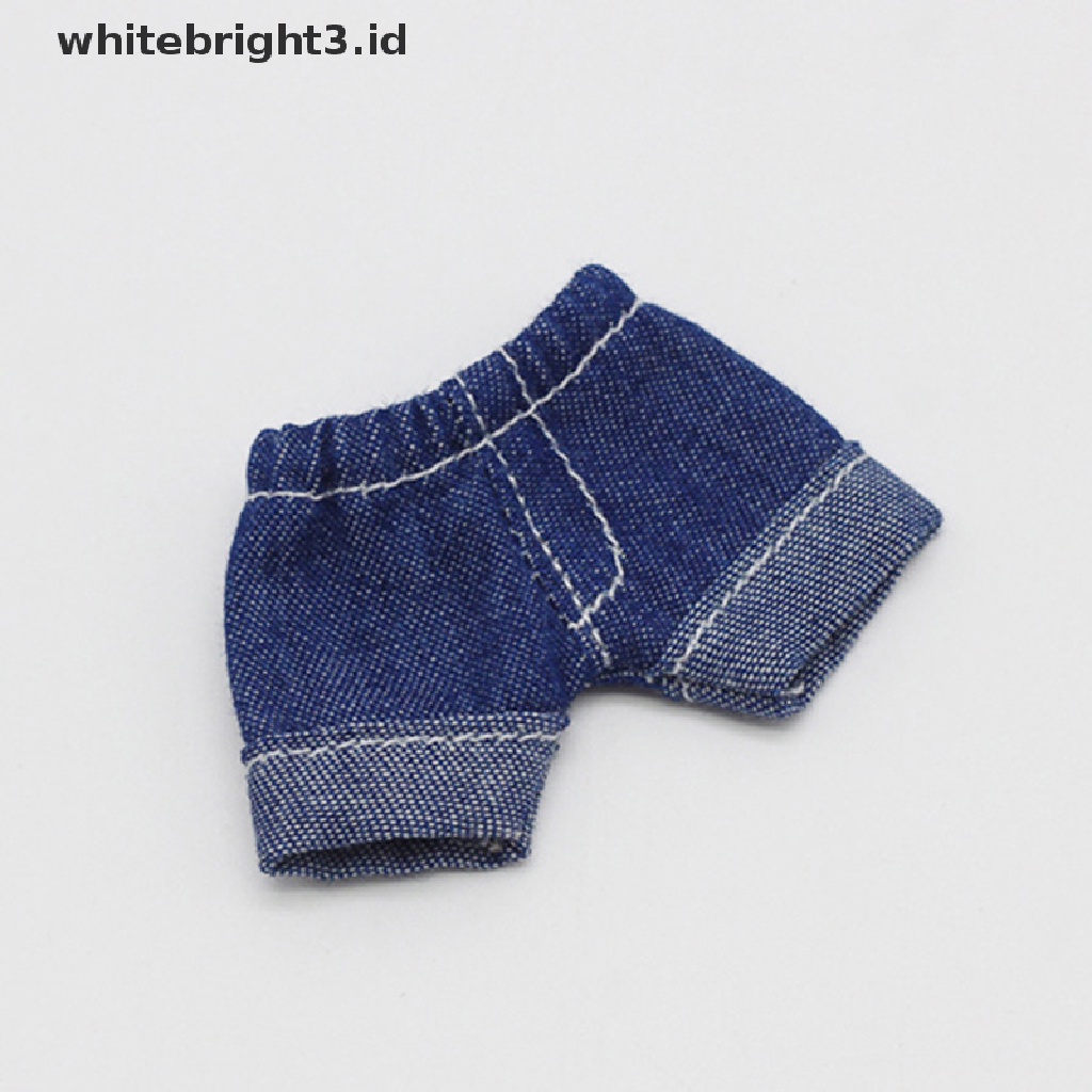 (whitebright3.id) Celana Pendek Jeans Untuk Aksesoris Boneka OB11 Skala 1: 12