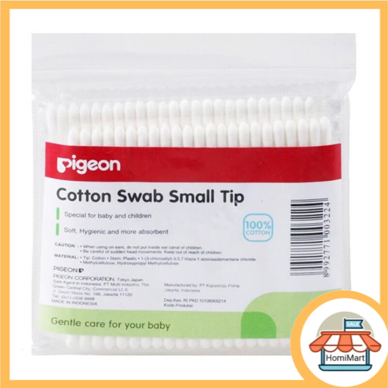 homimart I Pigeon Cotton Bud Cotton Swab Small Tip 100 Pembersih Korek Kuping Telinga Bayi