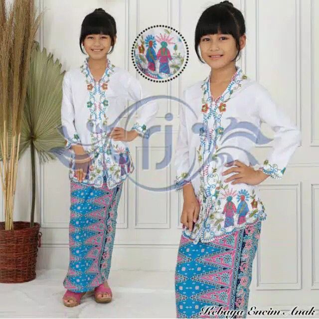 Setelan Kebaya Encim Anak-anak / Kebaya Encim Anak Set Rok Betawi/READY KEBAYA ENCIM ANAK KEBAYA BORDIR ANAK//kebaya encim anak 6 - 12 tahun / kebaya PAUD TK SD / kebaya sekolah / real pict