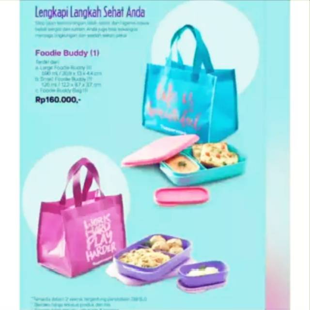 Tupperware set alat makan foody budy 1set