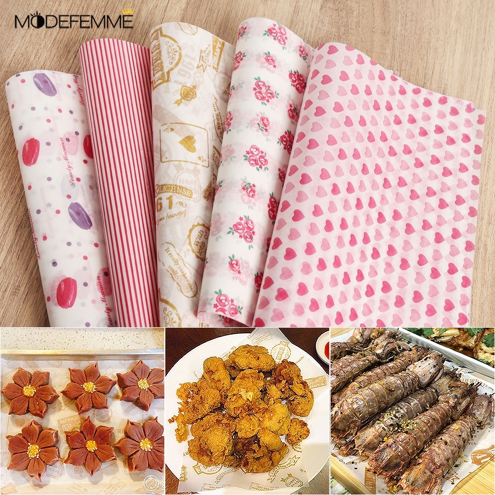 10pcs / Set Kertas Kemasan Makanan Bahan Food Grade Untuk Roti / Permen / Kue / Burger