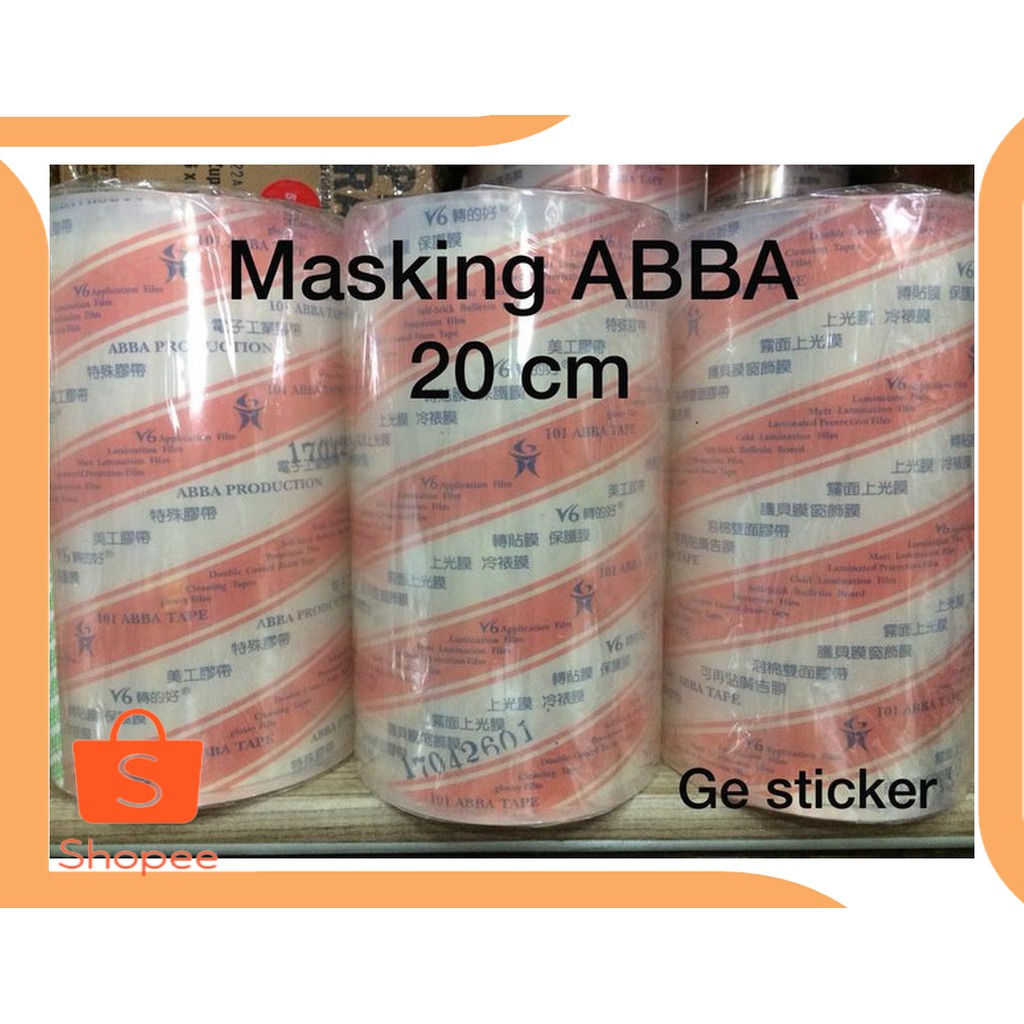 

Jual perkakas TRANSFER / MASKING TAPE ABBA 20 cm LAMINASI CUTTING STICKER S Murah
