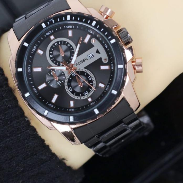 JAM TANGAN PRIA/COWOK FOSIL0454 RANTAI KRONO OF TANGAL ON