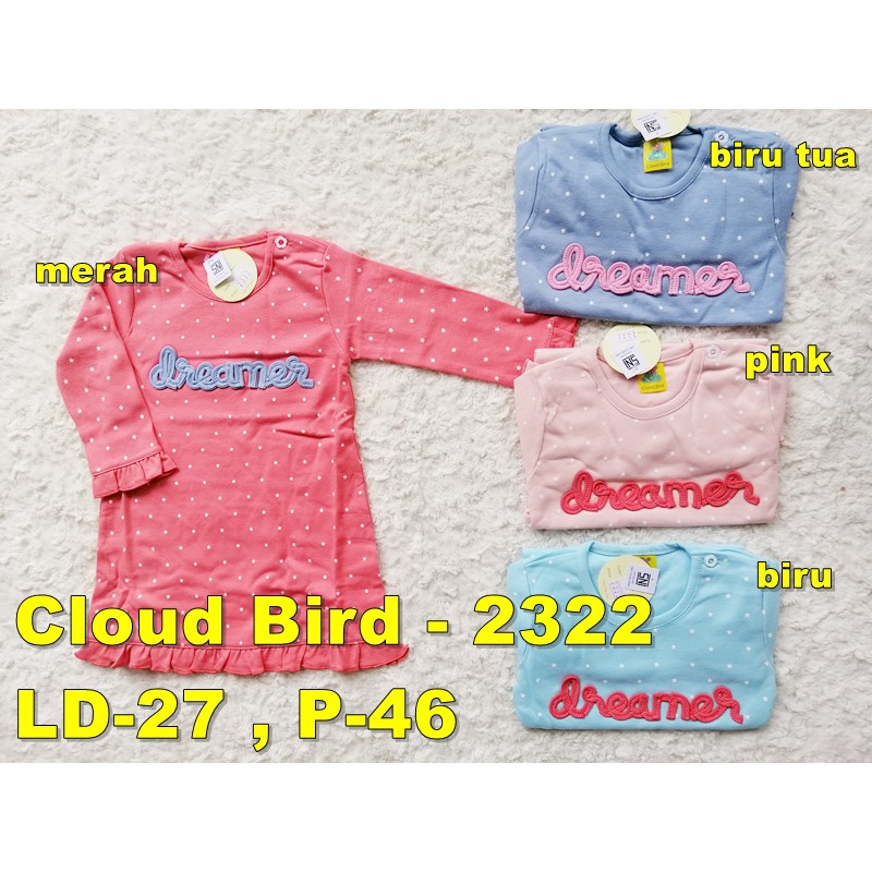cloud bird 2322 dress dreamer anak bayi 12-18 bulan
