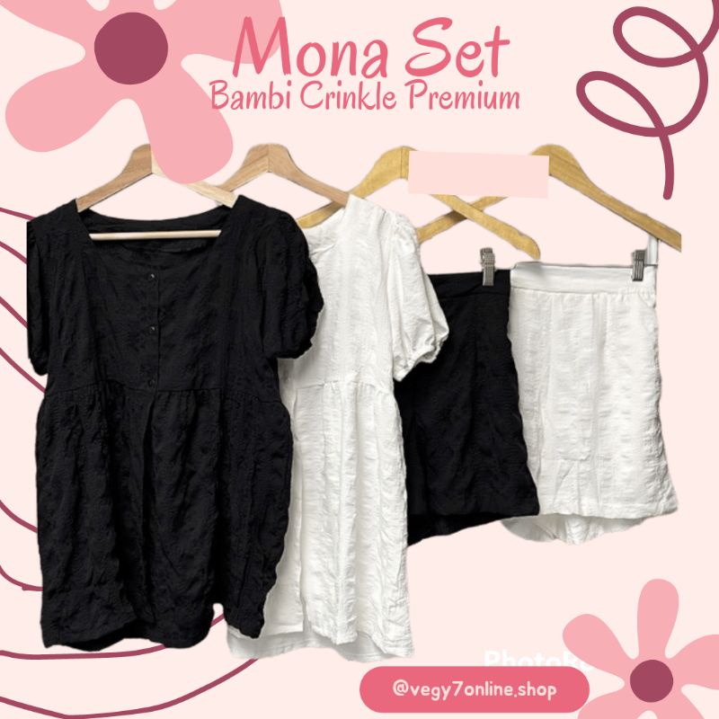MONA SET - SETELAN CELANA PENDEK CRINKLE