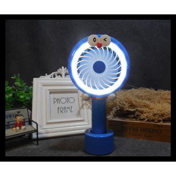 KIPAS ANGIN PORTABLE MINI FUN + LAMPU KARAKTER