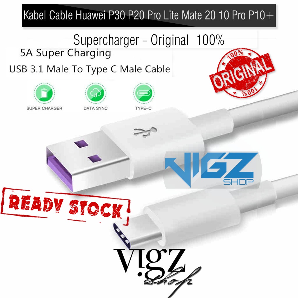 Kabel Cable Huawei P30 P20 Pro Lite Mate 20 10 Pro P10 Plus Lite Supercharger 5A Original