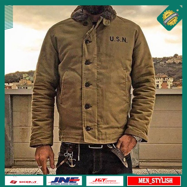 Jaket Winter Pria Musim Dingin Import New Men's Jacket Autumn and Winter Slim Solid Color Fashion Ja