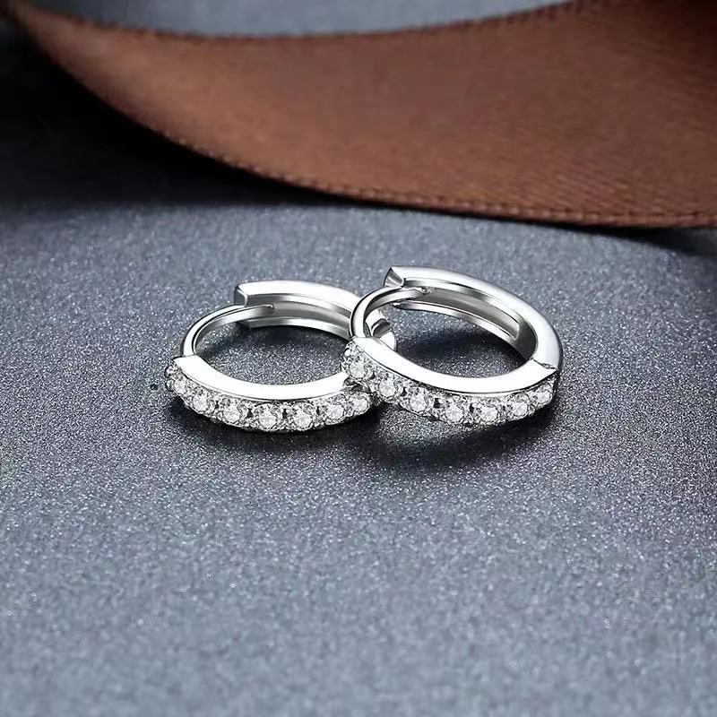 [COD] 1 Pasang Anting Tusuk Model Kristal Silver Elegan untuk Wanita