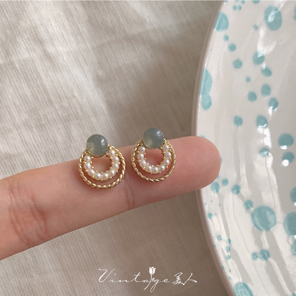 Anting Stud 925 Silver Plated Bentuk Parfum Gaya Perancis Untuk Wanita