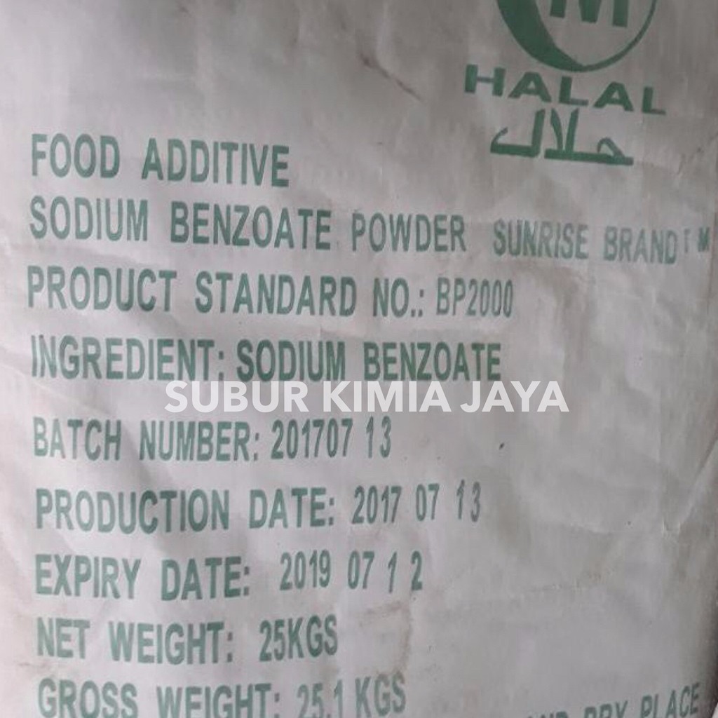 

Sodium Benzoate FOOD Grade Sunrise RRC Pengawet Makanan