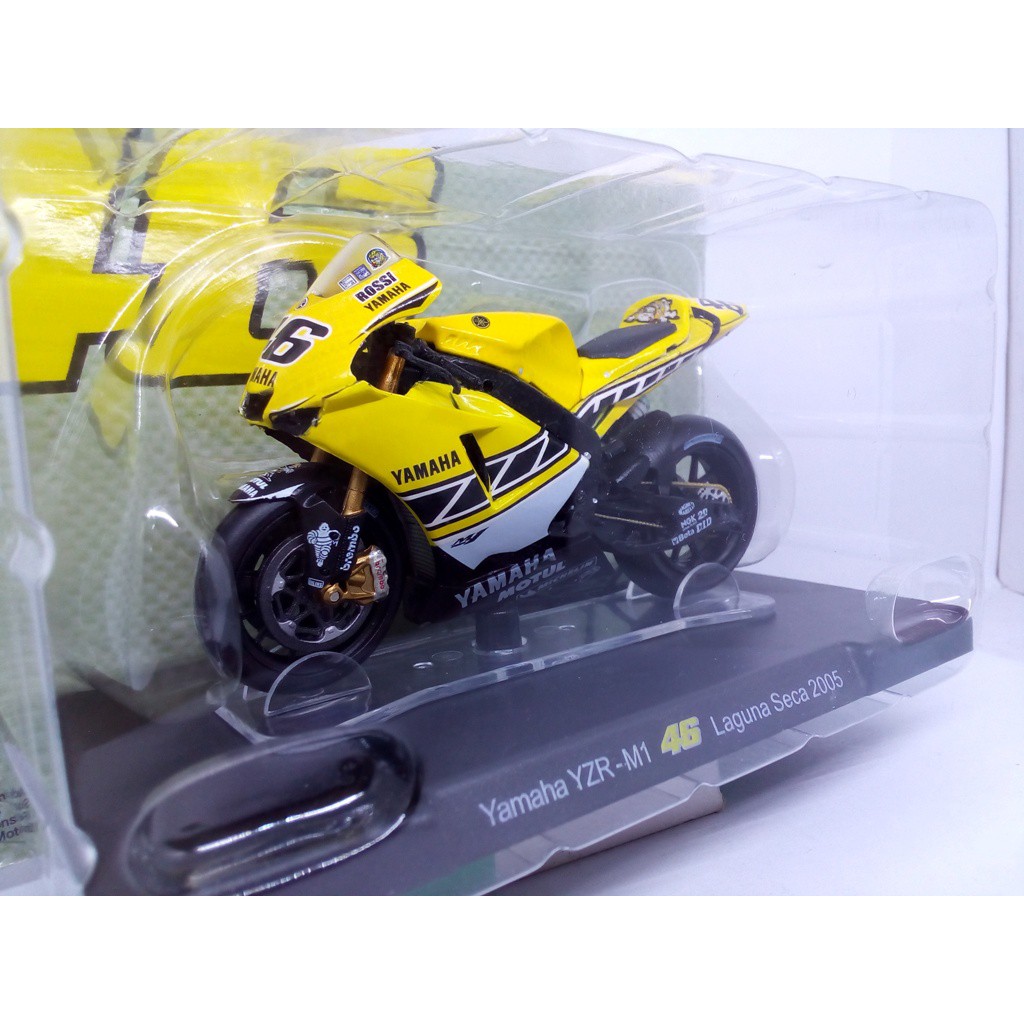 Diecast Miniatur Motogp Yamaha YZ-R M1 Valentino Rossi Laguna Seca 2005 Leo Models