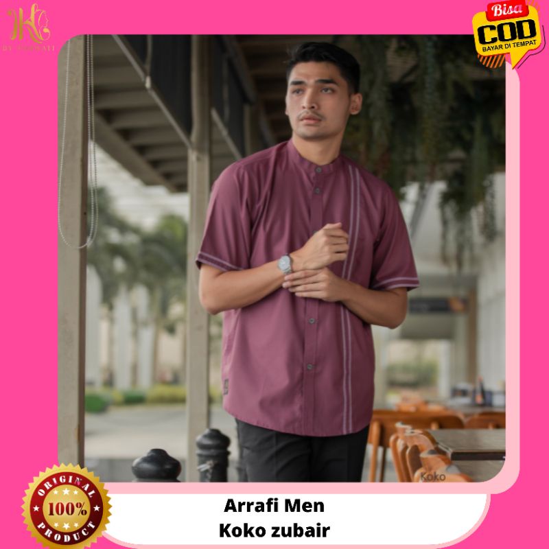 Koko Zubair By Arrafi Men Terbaru Terlaris 2022 Koko baju Lengan pendek bahan adem toyobo Distributo
