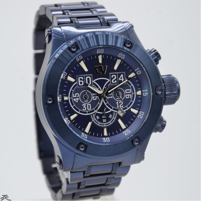 Jam Tangan Original Pria Christ Verra 71069G Black & Blue Rantai