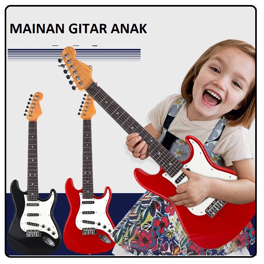 COD - MAINAN ANAK GITAR BASS ELEKTRIC / ELEKTRIK BELAJAR EDUKASI SEKOLAH ALAT MUSIK MUSIC TOY