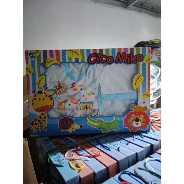 Baju set bayi kotak / Baju set cico mico