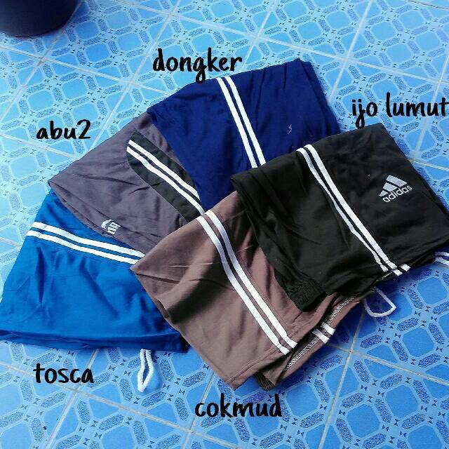 Celana kolor pendek pria murah sebawah lutut fit to L XL XXL Jumbo santai harian