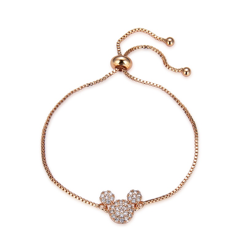 COD Gelang titanium lapis emas bola kristal berlian xuping Perhiasan perak 07b-141B