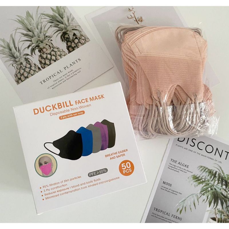 Masker Duckbill Dewasa Warna Warni Hijab Headloop Earloop