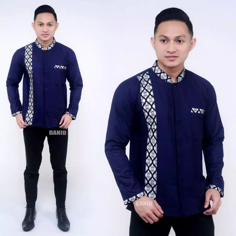 Baju Koko Kurta Lengan Pendek Baju Koko Fashion Muslim Pria Dewasa Terbaru Bahan Toyobo