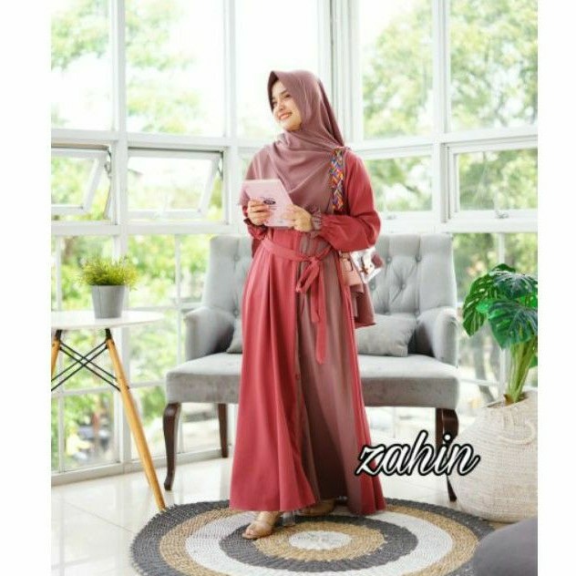 GAMIS SET HIJAB NAYAKA BY ZAHIN/ GAMIS TERLARIS/ GAMIS ITY CREPE/GAMIS TERBARU/GAMIS SET HIJAB