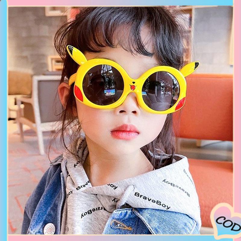 COD❤️Kacamata Kartun Pikachu Kacamata Perlindungan UV Polarized Sunshade Anak-anak-A.one