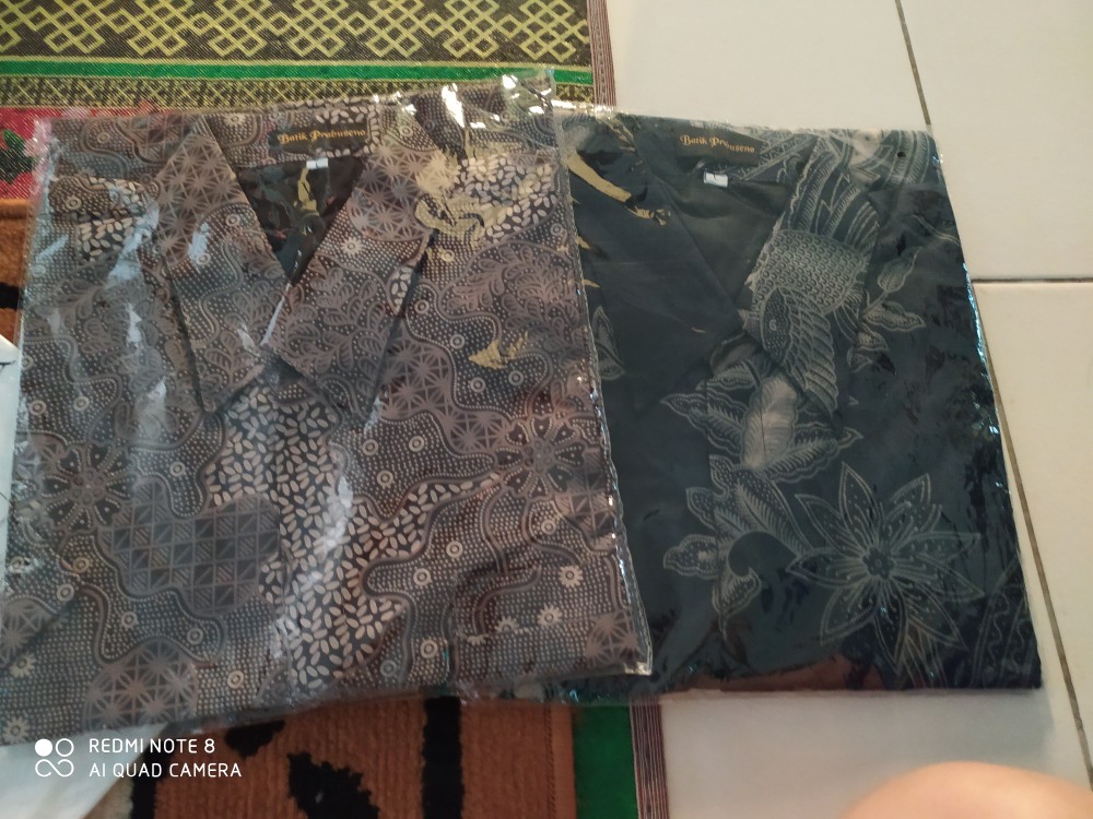 Motif Dobby Parang Peksi Dongker Kemeja Batik Pria Pendek Full Furing