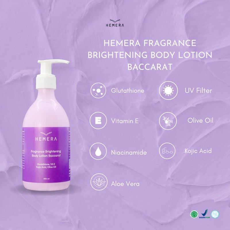 HEMERA FRAGRANCE BRIGHTENING LOTION / WHITENING MOUSTURIZING PARFUM HAND BODY