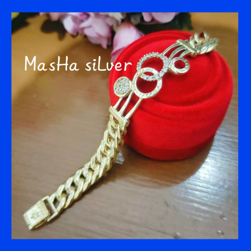 GELANG PERAK SISIK NAGA COR MOTIF ASLI SILVER 925 LAPIS MAS_GL WANITA
