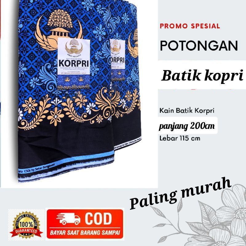 KAIN BATIK KORPRI TERBARU KAIN KORPRI TERBARU, KATUN C.50  LEMBUT KAIN KORPRI