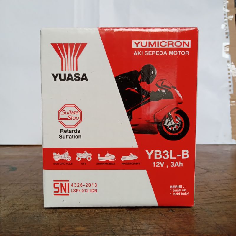 ( TERMURAH ) AKI / ACCU YUASA YB3LB (BASAH) 12V-3AH (RXK / RX KING / SATRIA 120 2T / NINJA 150 R / R