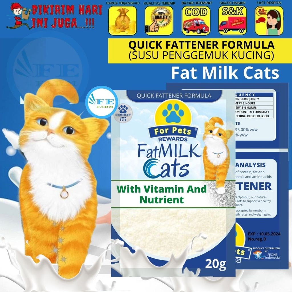 Susu Penggemuk Pertumbuhan Untuk Kucing FAT MILK CATS FEFARM