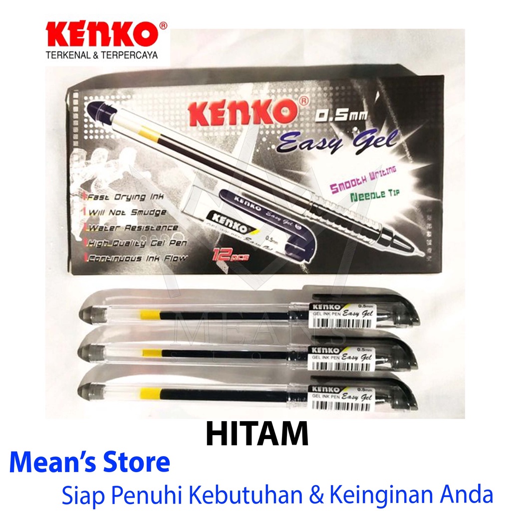 

RB Pen Kenko Easy Gel 0.5mm / Pulpen Gel Kenko / Easy Gel Hitam, Biru