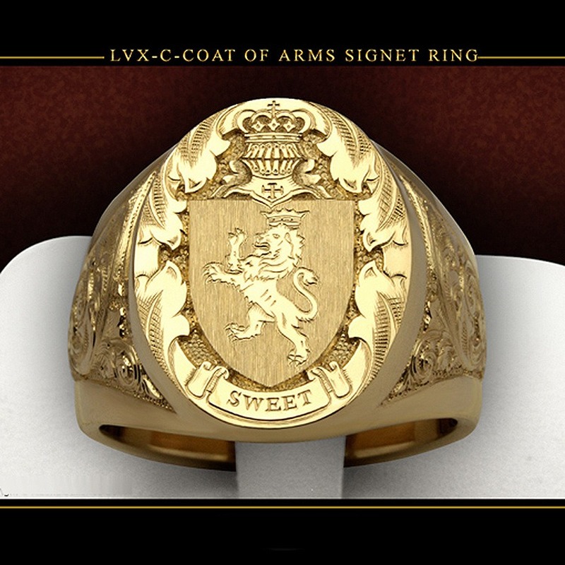 Crown Ring Plated 18K Golden Men