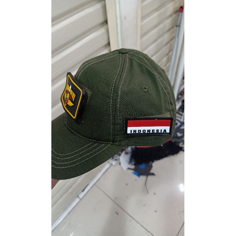 Topi Cream Topi Ijo pol PP satpol pp