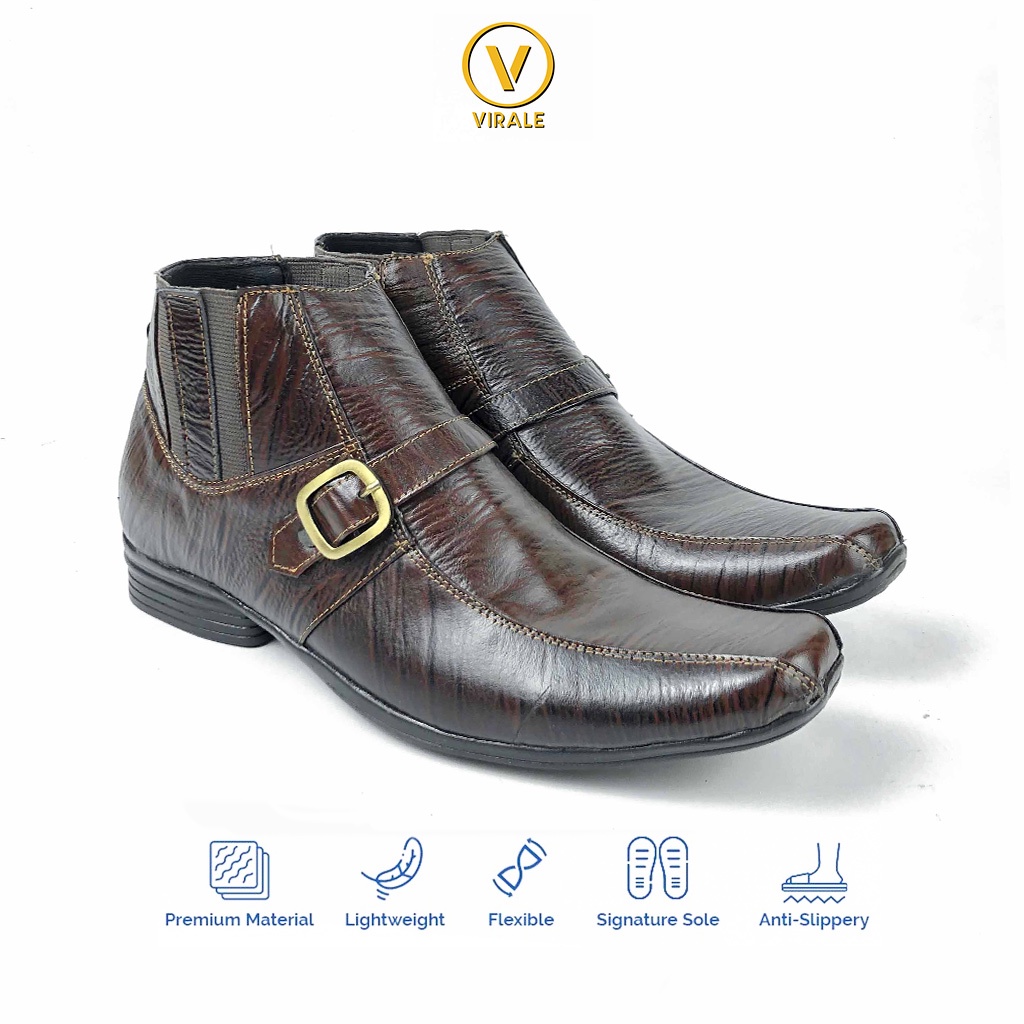 Mamojo Sepatu pantofel pria - Sepatu Pantofel Kulit sapi Asli E 02 HTM