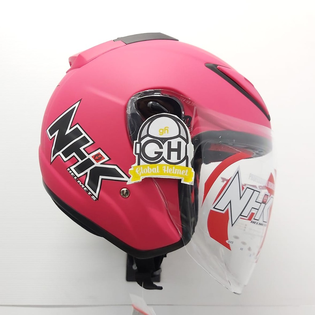 HELM HALF FACE NHK R6 NHK R-6 SOLID PINK MAGENTA DOFF