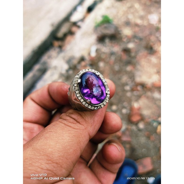 kecubung ring perak mewah