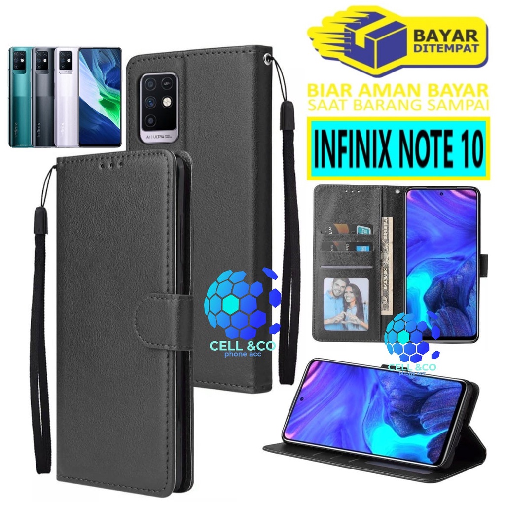 Flip cover INFINIX NOTE 10 Flip case buka tutup kesing hp casing flip case Premium leather wallet