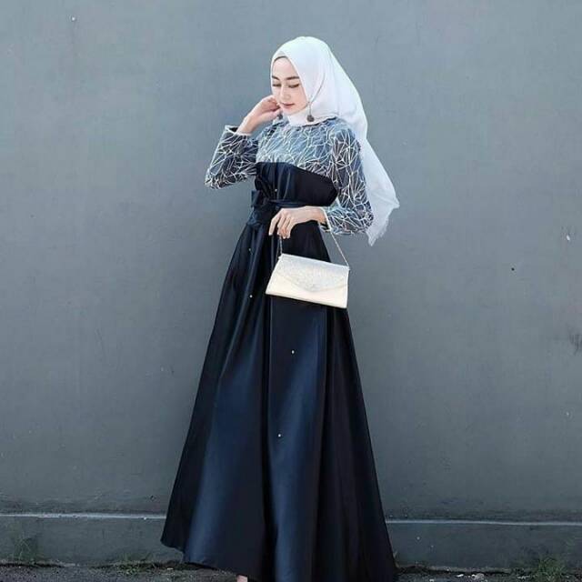 Gaun muslimah cantik/baju kondangan/baju pesta elegan