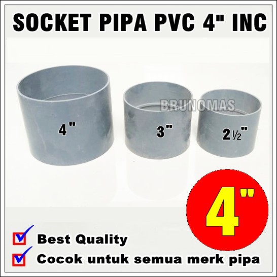 Sock Sambungan Pipa Pvc Ukuran 4 Inch - Socket Paralon 4 Dim