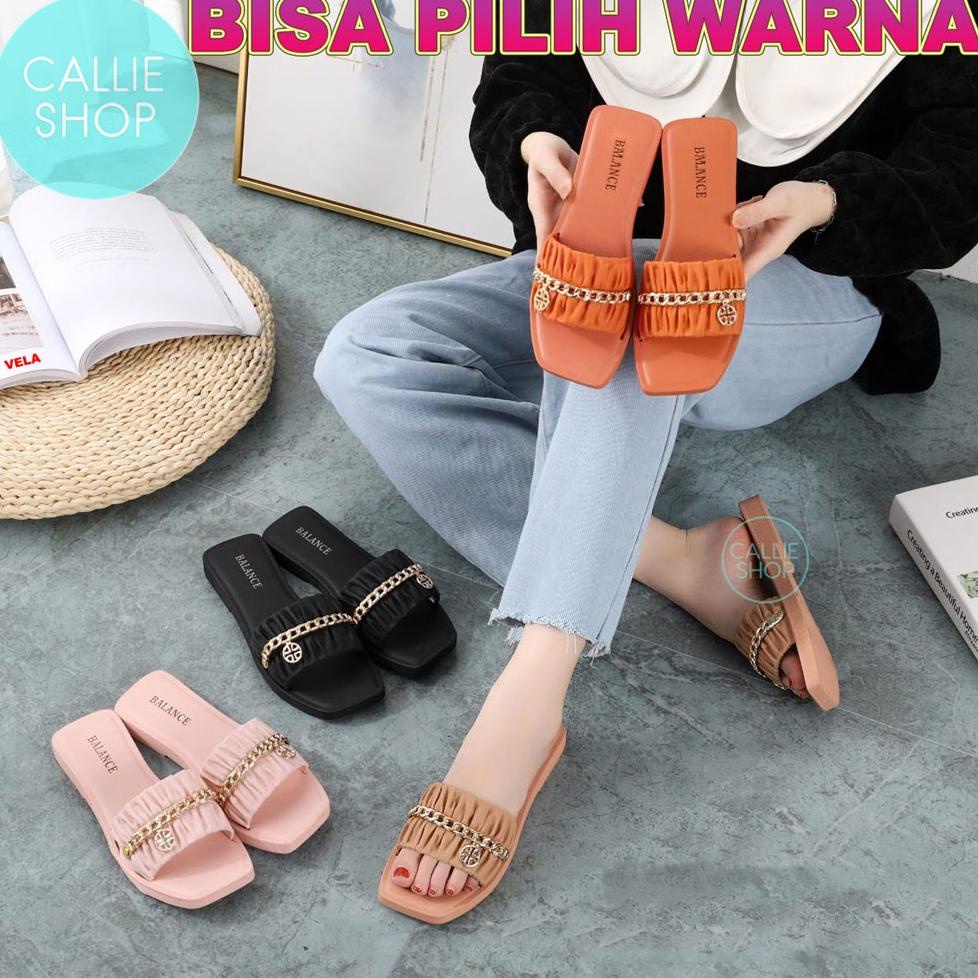 Sandal Wedges Wanita Jelly Rantai T Balance 288-1 268-24 Krutrnt
