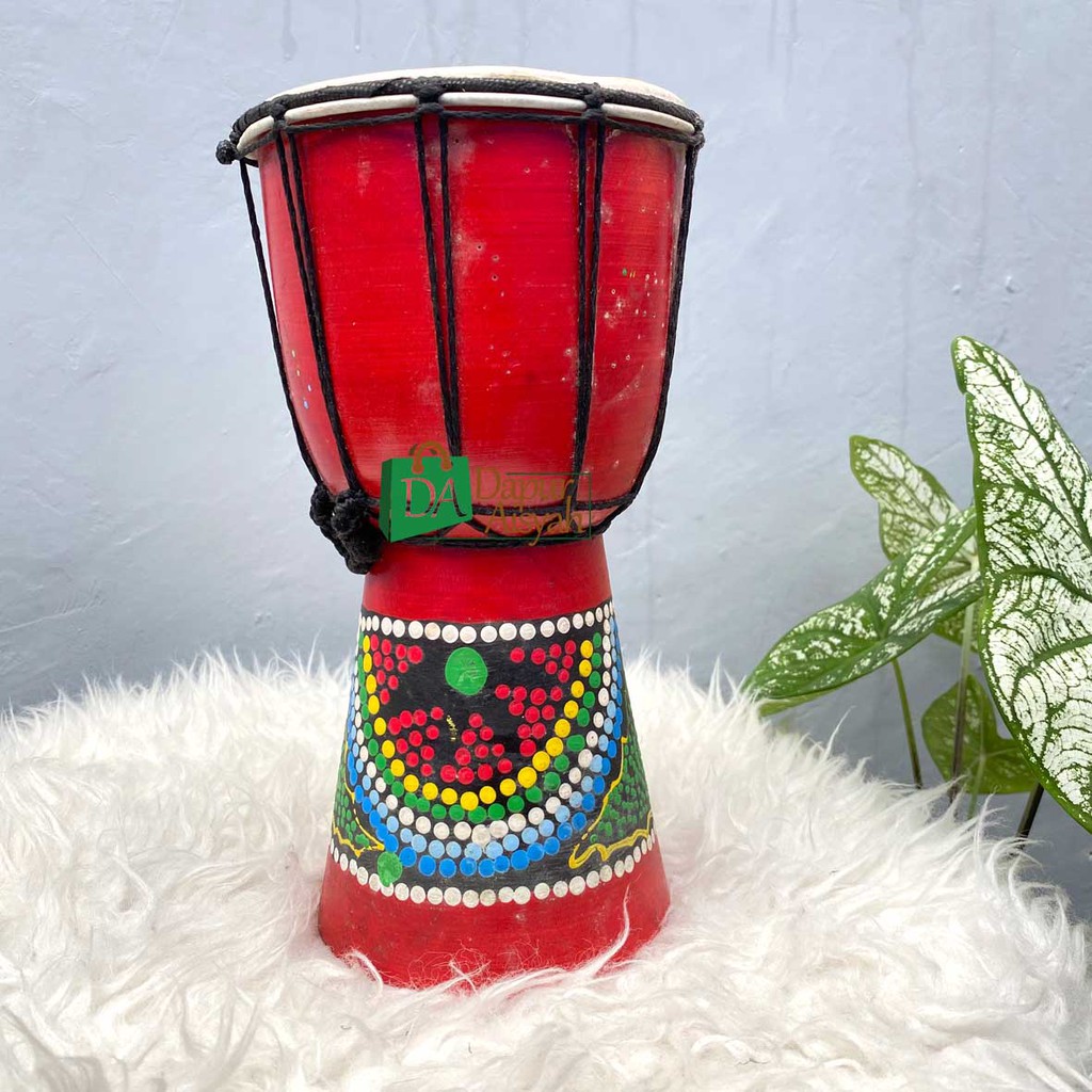 Mainan Alat Musik Jimbe Ukuran Sedang, Cocok Untuk Mainan Anak Tinggi 25Cm Diameter 10Cm