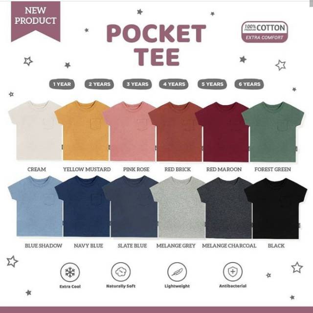 Pocket Tee Little Palmerhaus - warna atas