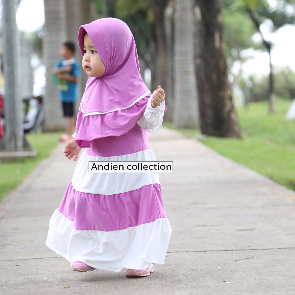 Dress anak susun Comby Size S-M-L-XL (By: andien collection)