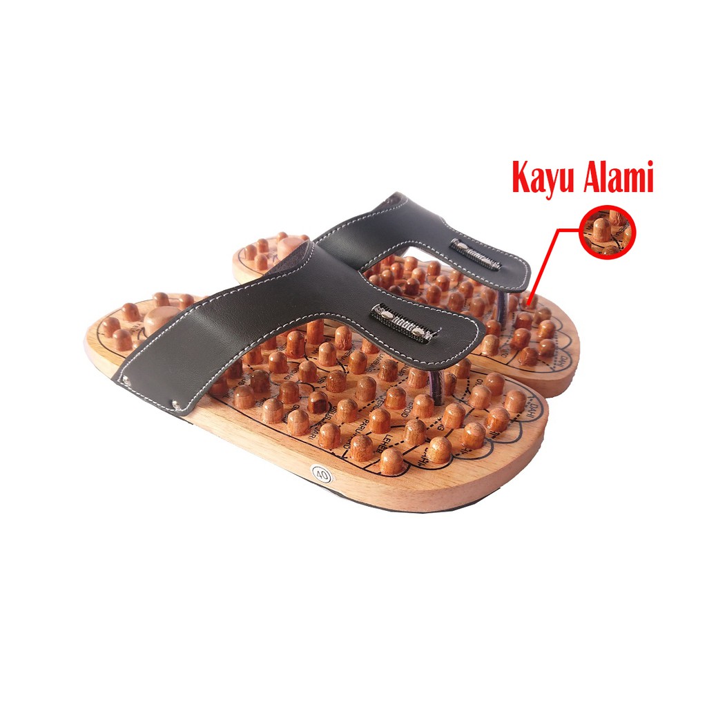 Sandal refleksi kesehatan rematik kayu