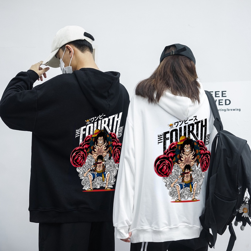 Promo COD READY STOCK Hoodie Pria Wanita Japan anime One Piece Luffy printing hoodie plus size Men &amp; Women long-sleeved hooded jacket tops loose Sweatshirts couples dress hoodie unisex