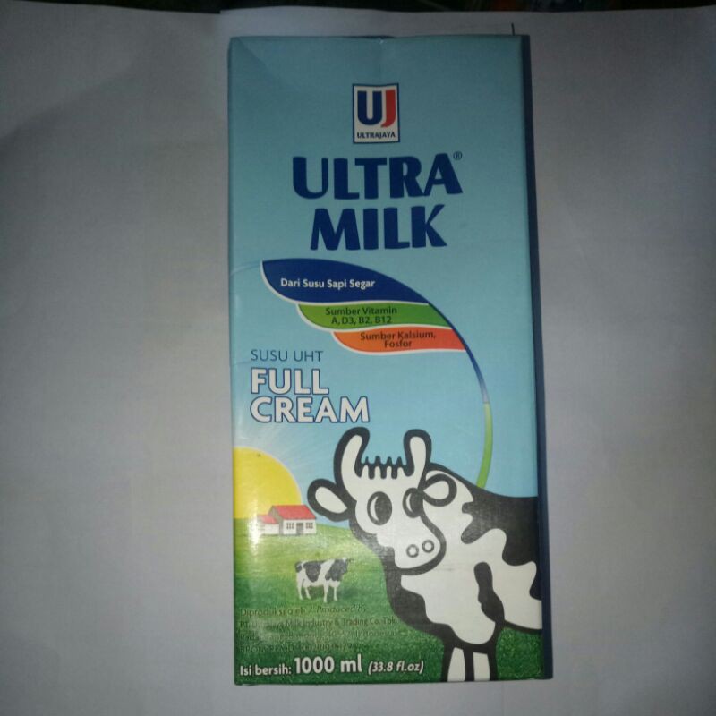 Ultra Milk Full Cream 1000 Ml 1 Liter Susu Uht Putih Dari Susu Sapi Segar Shopee Indonesia